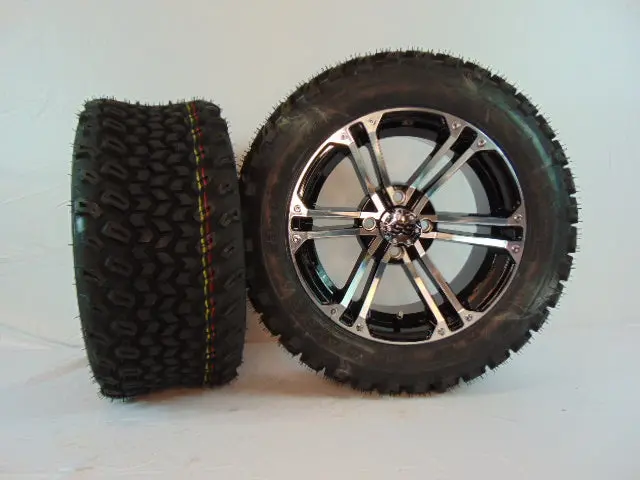 14" "Specter" Black And Chrome Set Of Wheels And All-Terrain Tires(4) With Lift Kit 1