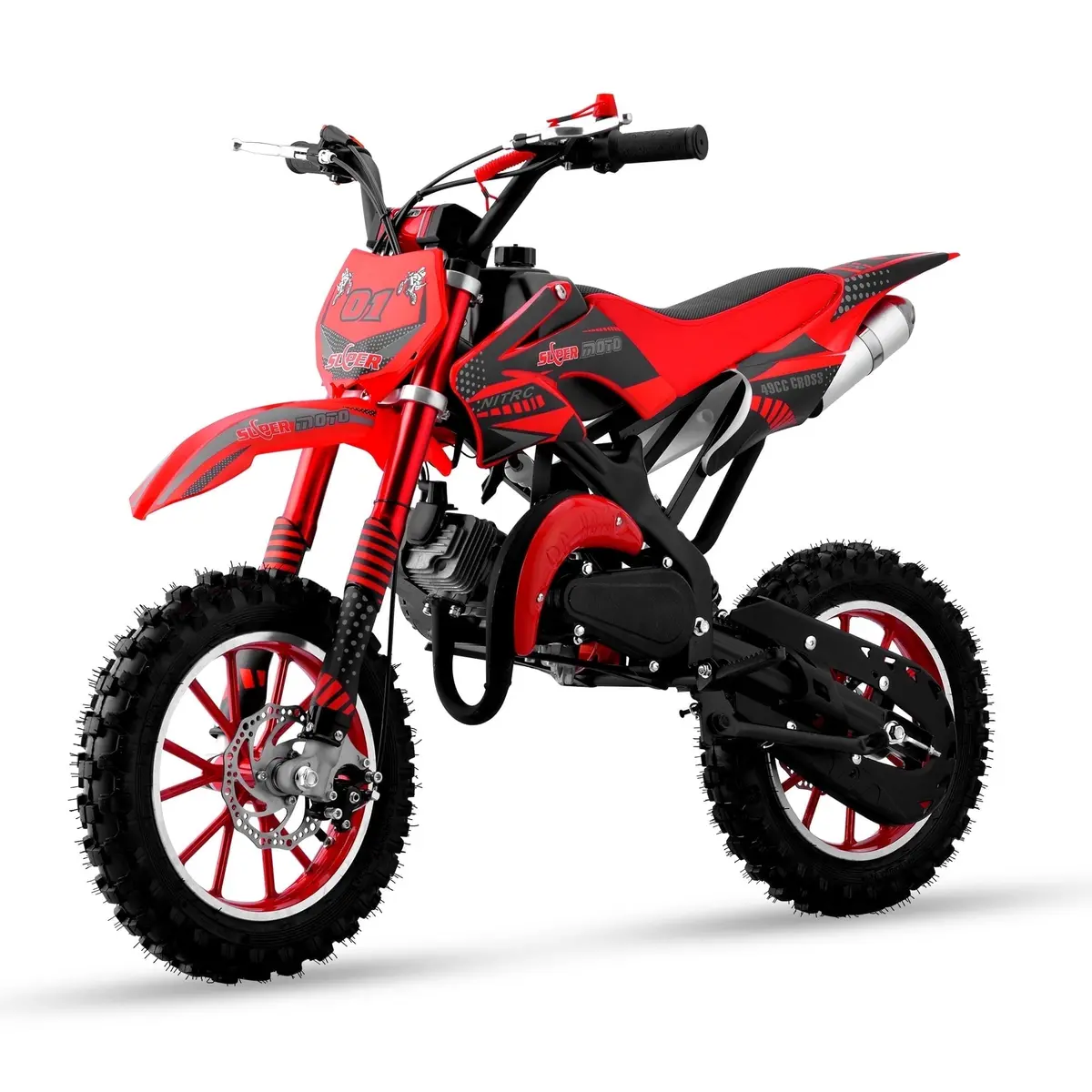 Ktoebyco 49Cc Kids Mini Dirt Bike, 2-Stroke Gas-Powered Motorcycle, 1.5L Fuel Capacity,Red 1