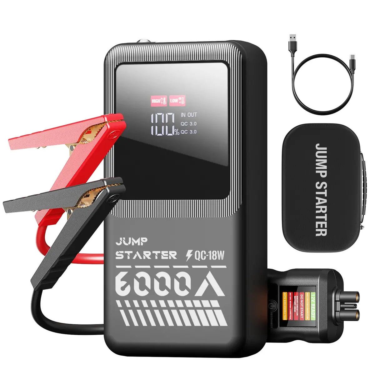 Jfegwo F55-6000A Car Battery Jump Starter Pocket Size Jumper Booster 1