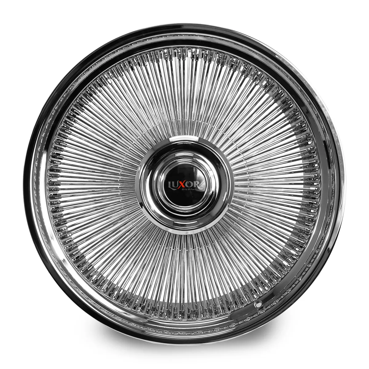 24" 180 Straight Lace Forged Alloy Wheel All Chrome With Floating Luxor Caps 1