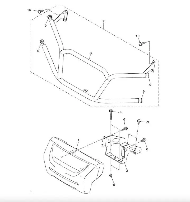 Front Brush Guard- Black For Yamaha Drive Ii Golf Carts 2017+ 1