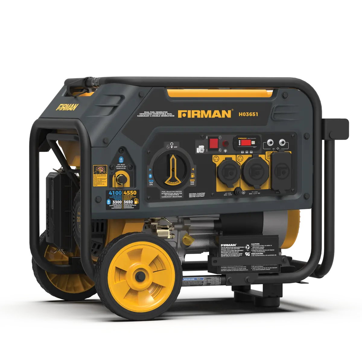 Dual Fuel 4550W Portable Generator Electric Start 120V 1