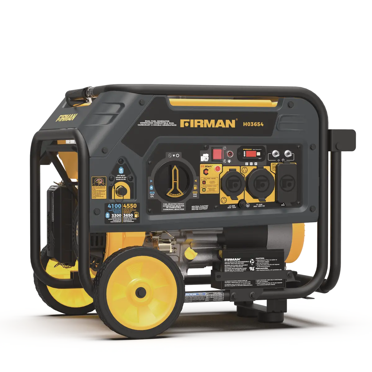 Dual Fuel 4550W Portable Generator Electric Start With Co Alert 1
