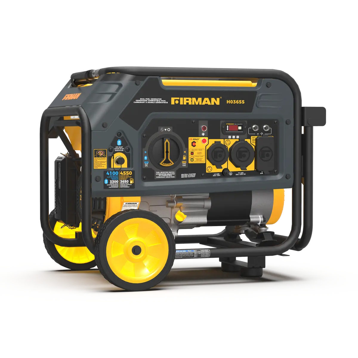Dual Fuel Portable Generator 4550/3650W Recoil Start 1