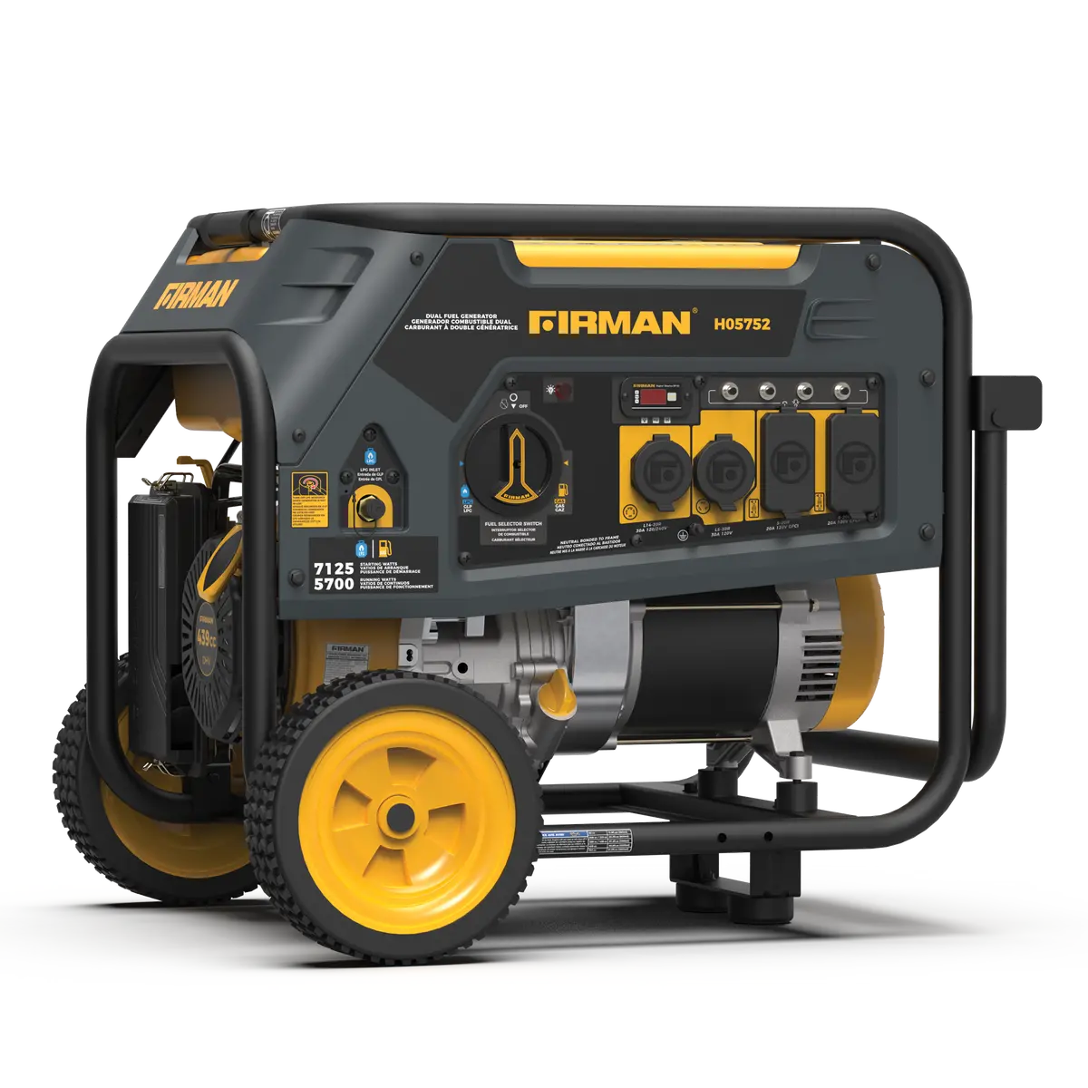 Dual Fuel 5700W Portable Generator Recoil Start 120/240V 1