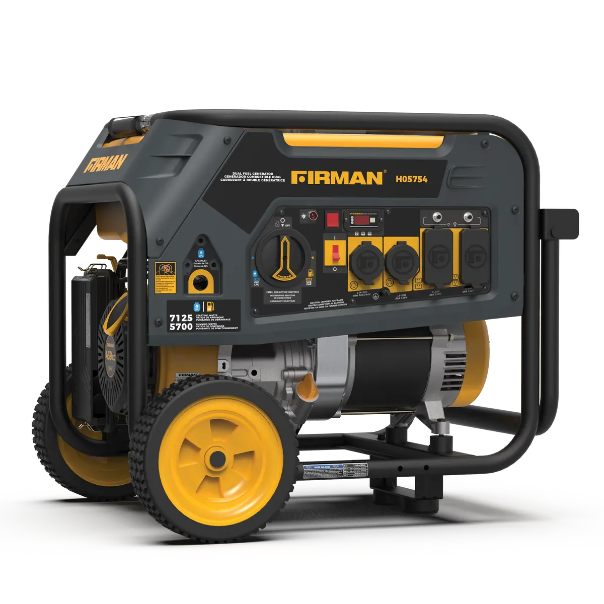 Dual Fuel Portable Generator 5700W Recoil Start 120/240V 1