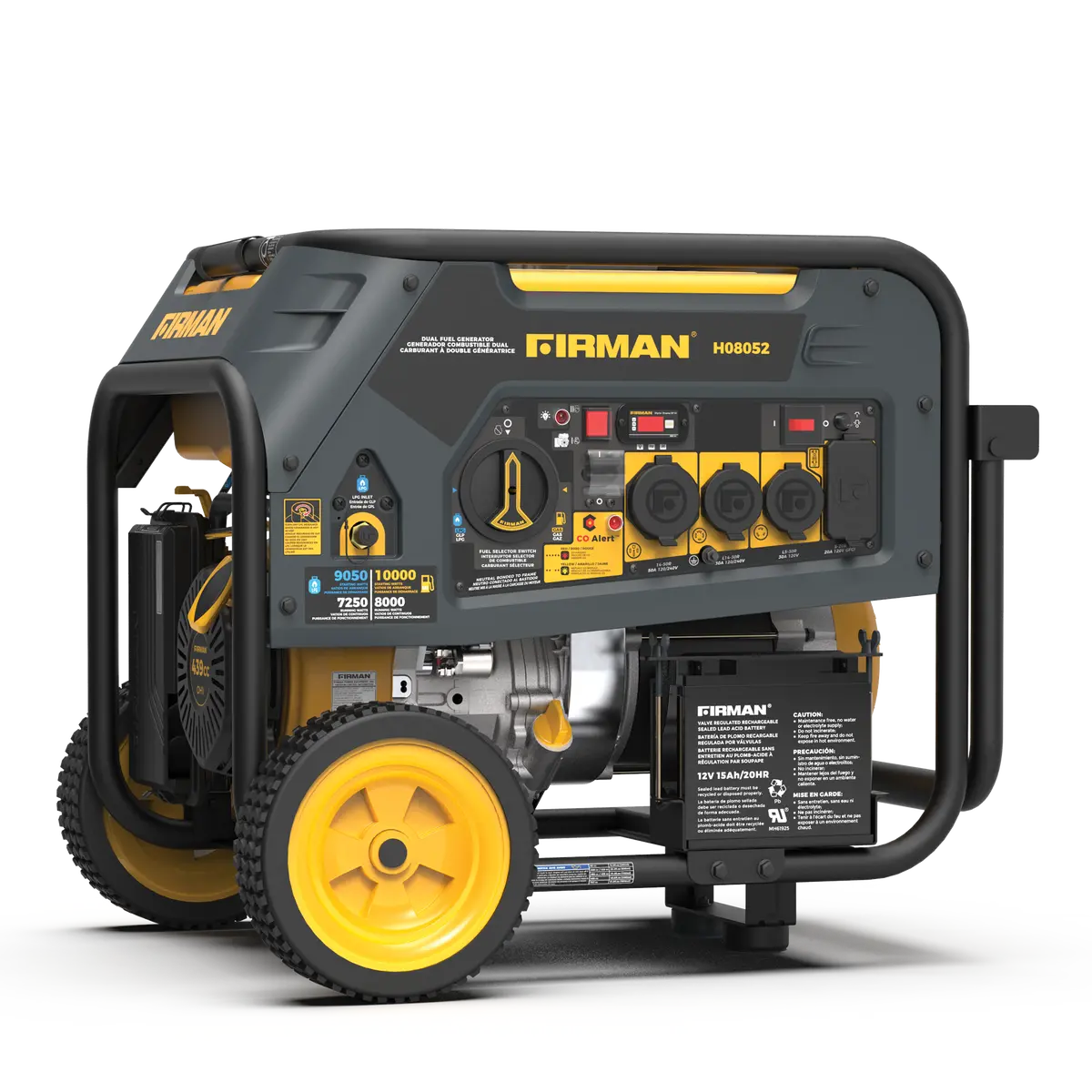Dual Fuel Portable Generator 10000W Electric Start 120/240V With Co Alert 1