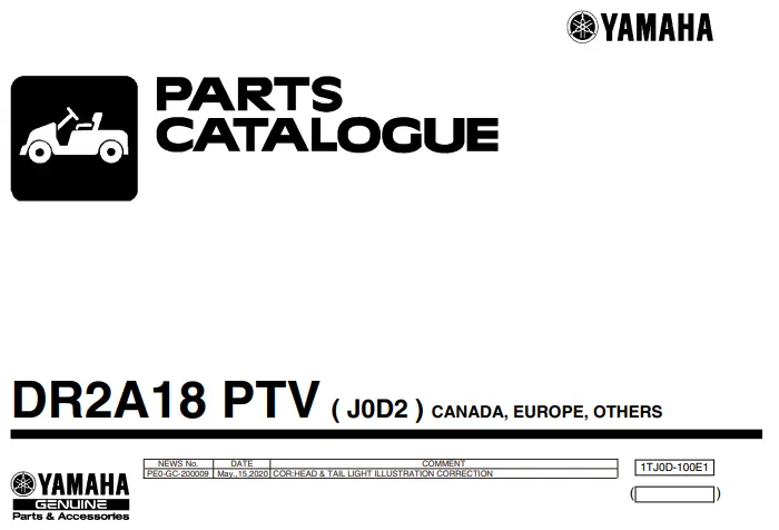 Yamaha Gas Golf Cart Parts Manual (J0d) 2 1