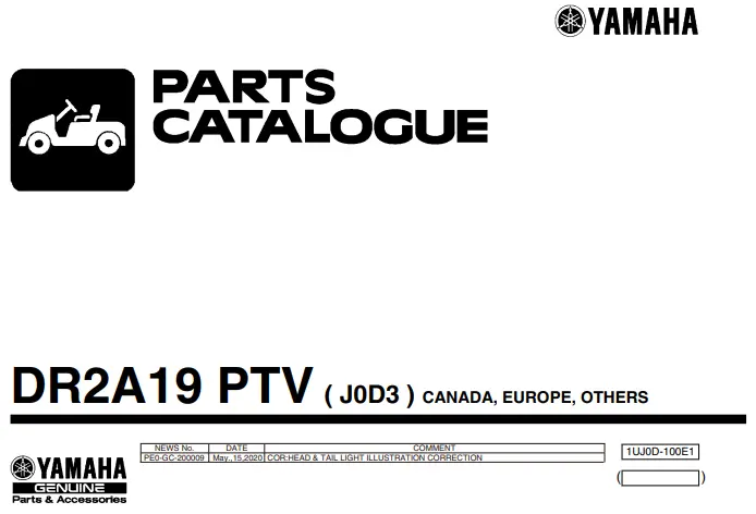 Yamaha Gas Golf Cart Parts Manual (J0d) 3 1