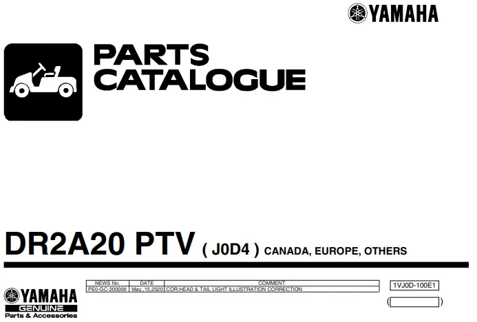 Yamaha Gas Golf Cart Parts Manual (J0d) 4 1