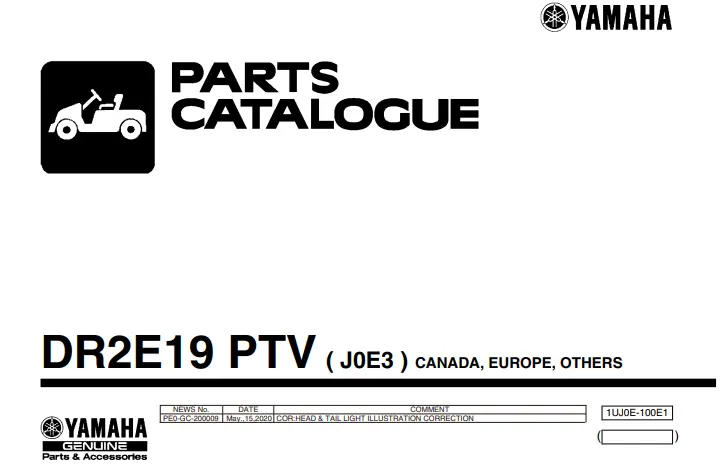 Yamaha Electric Golf Cart Parts Manual (Joe) 3 1