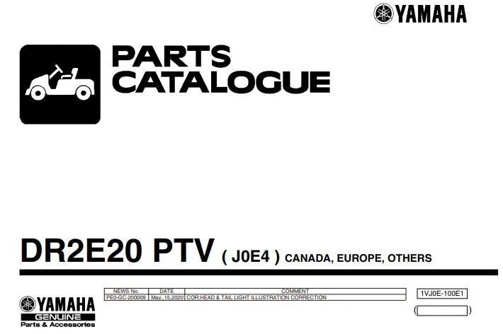 Yamaha Electric Golf Carts Parts Manual (J0e) 4 1