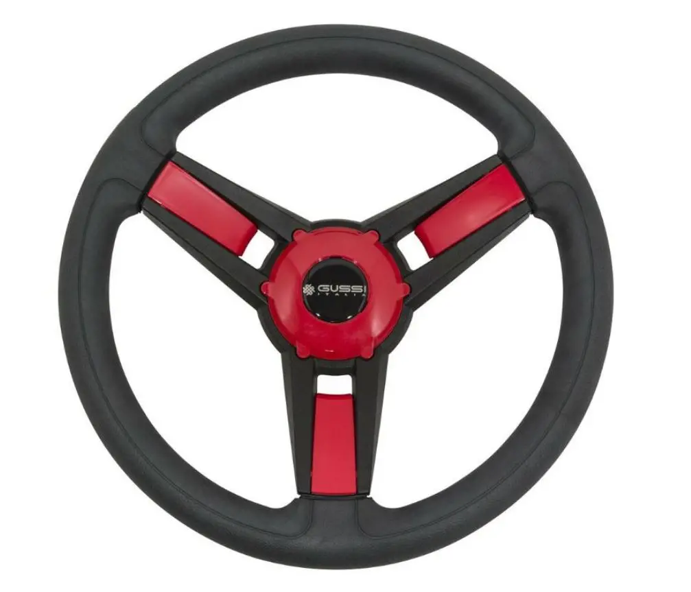 Gussi Model 13 Black/Red Steering Wheel For Advanced Ev1 Golf Carts 1