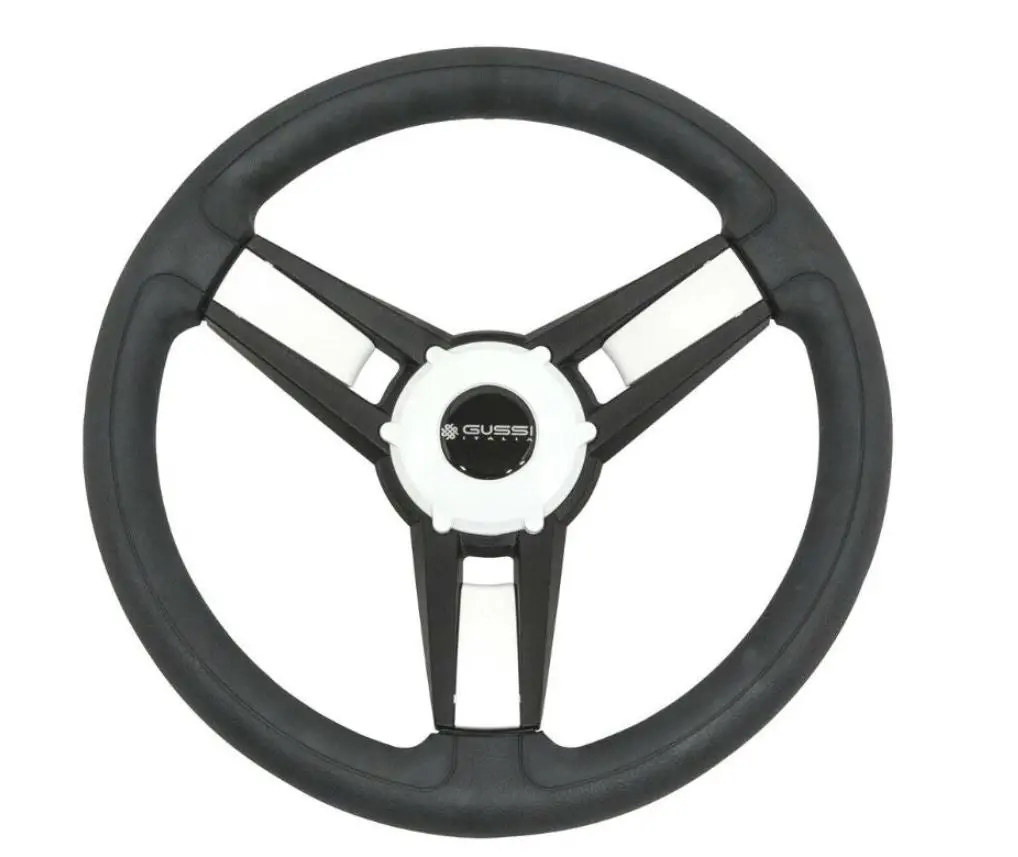 Gussi Model 13 Black/White Steering Wheel For Advanced Ev1 Golf Carts 1