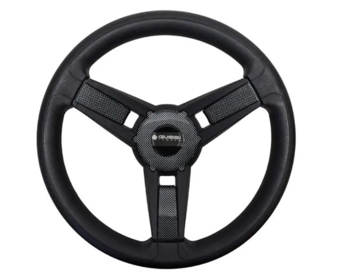 Gussi Model 13 Black/Carbon Fiber Steering Wheel For Advanced Ev1 Golf Carts 1