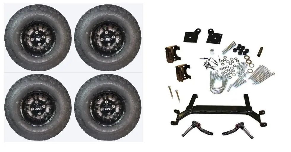 Lift Kit Combo With 10" Vampire Black For Ezgo Txt Golf Carts 2001+ 1