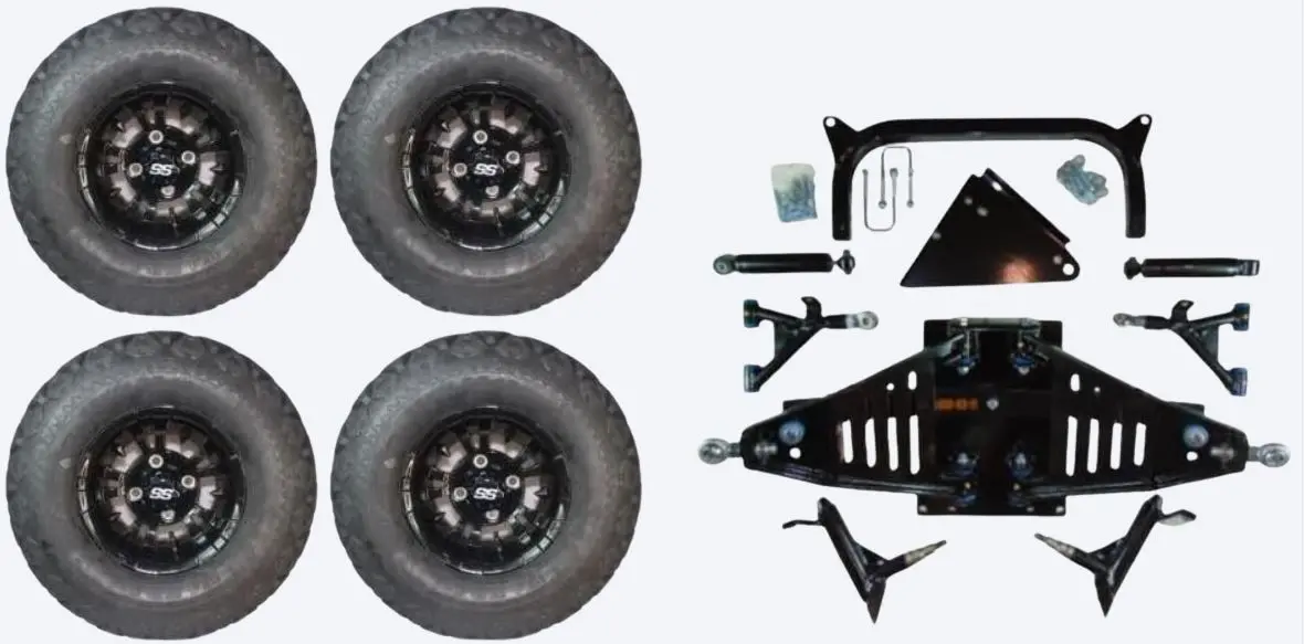 Lift Kit Combo With Vampire Black 22X11-10 For Yamaha G29/Drive Golf Carts 07-16 1