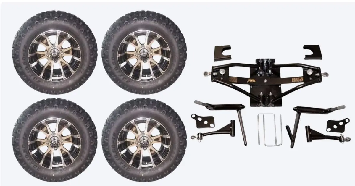 6" Lift Kit Combo With 12" Wolverine For Club Car Ds Golf Carts 1984-2003 1