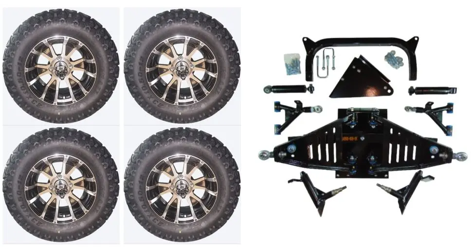 Lift Kit Combo With 12" Wolverine For Yamaha G29/Drive Golf Carts 2007-2016 1