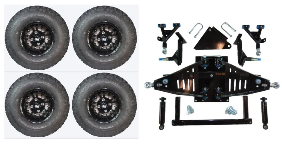 Lift Kit Combo With 10" Vampire Black For Yamaha Drive Ii Electric Golf Carts 1