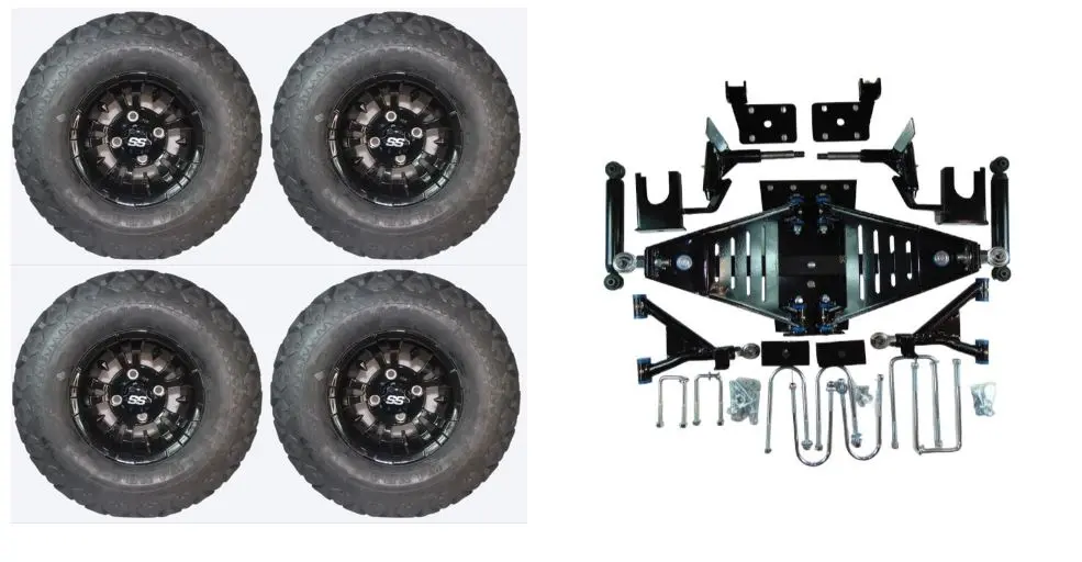 Lift Kit Combo With 10" Vampire Black For Ezgo Rxv Golf Carts 2008-2013.5 1