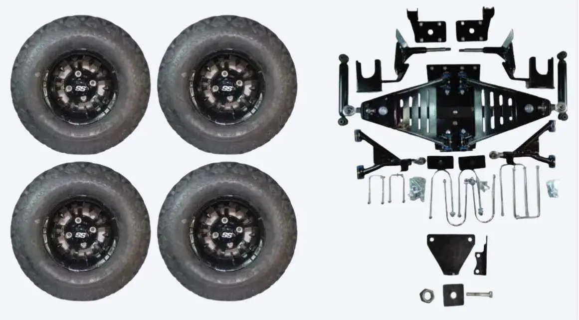 Lift Kit Combo With 10" Vampire Black For Ezgo Rxv Gas Golf Carts 2015+ 1