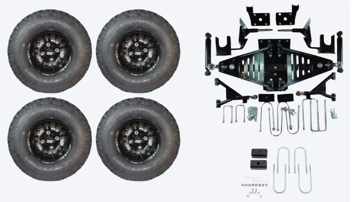 Lift Kit Combo With 10" Vampire Black For Ezgo Rxv Electric Golf Carts 2015+ 1