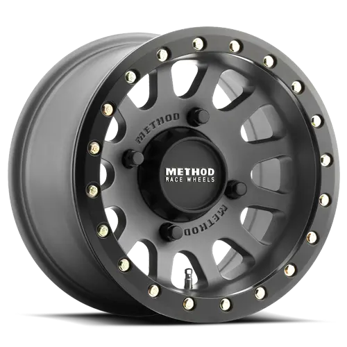 Method 15X6 Mr401 Beadlock Utv Bolt Pattern 4 On 156 Offset 53 Lip Size 0 Titanium Gy Matte Black Ring Aluminum Wheel 1