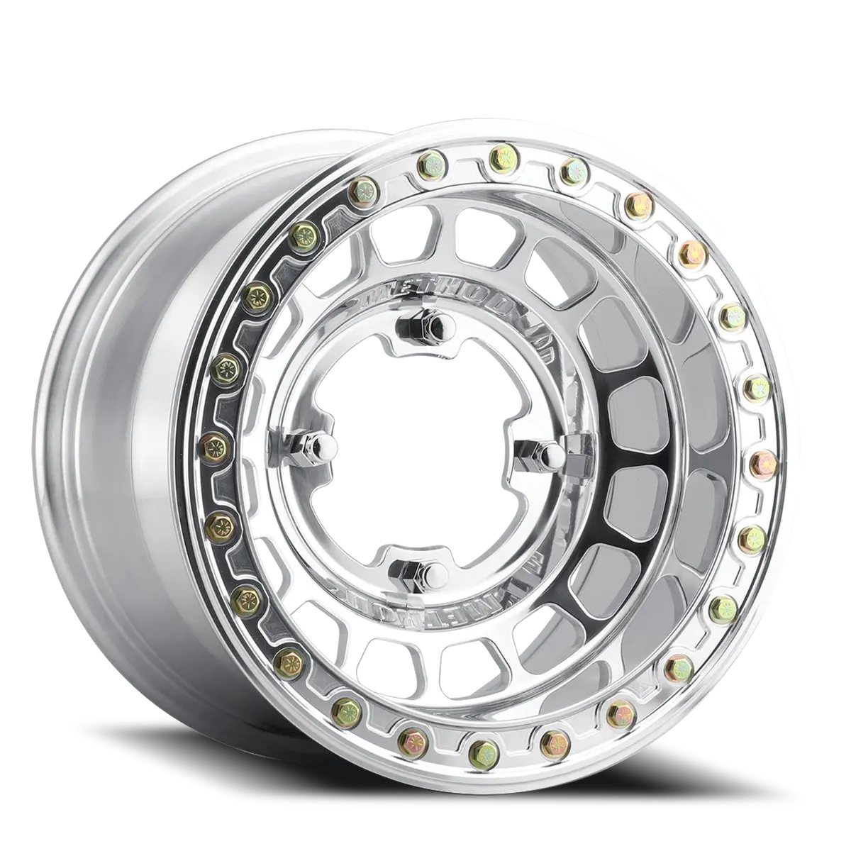 Method 15X7 Mr413 Beadlock Utv Bolt Pattern 4 On 156 Offset 38 Lip Size 0 Polished Aluminum Wheel 1