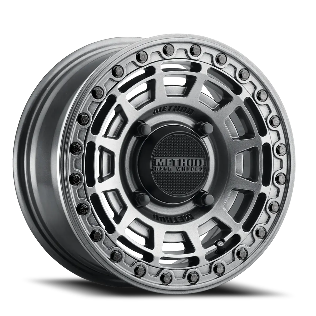 Method 15X7 Mr415 Beadlock Utv Bolt Pattern 4 On 136 Offset 38 Lip Size 0 Graphite Gy Gloss Graphite Ring Aluminum Wheel 1