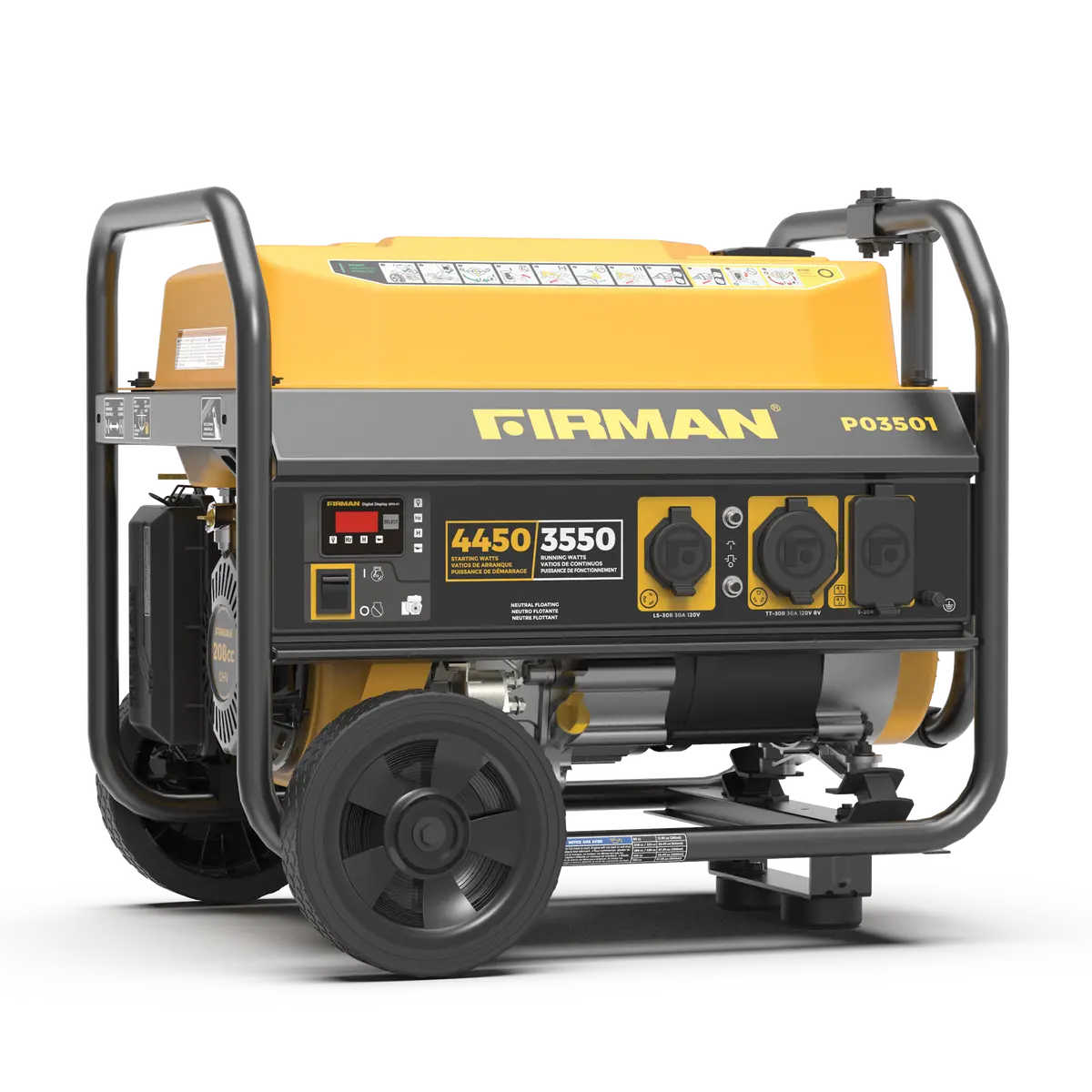 Gas Portable Generator 4450W Recoil Start 120V 1