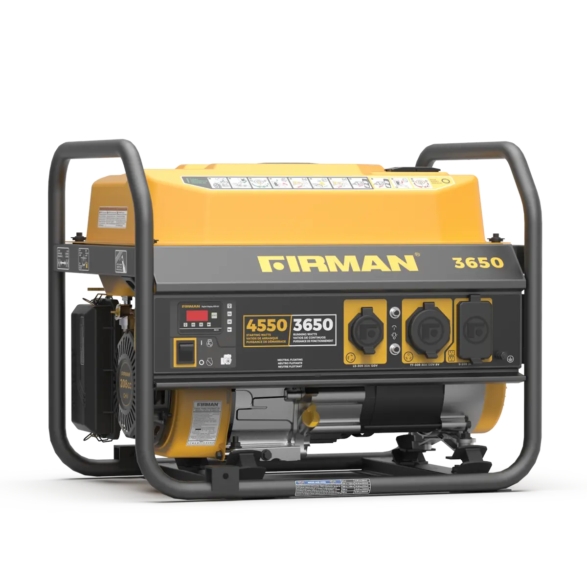 Gas Portable Generator 4550W Recoil Start 120V 1