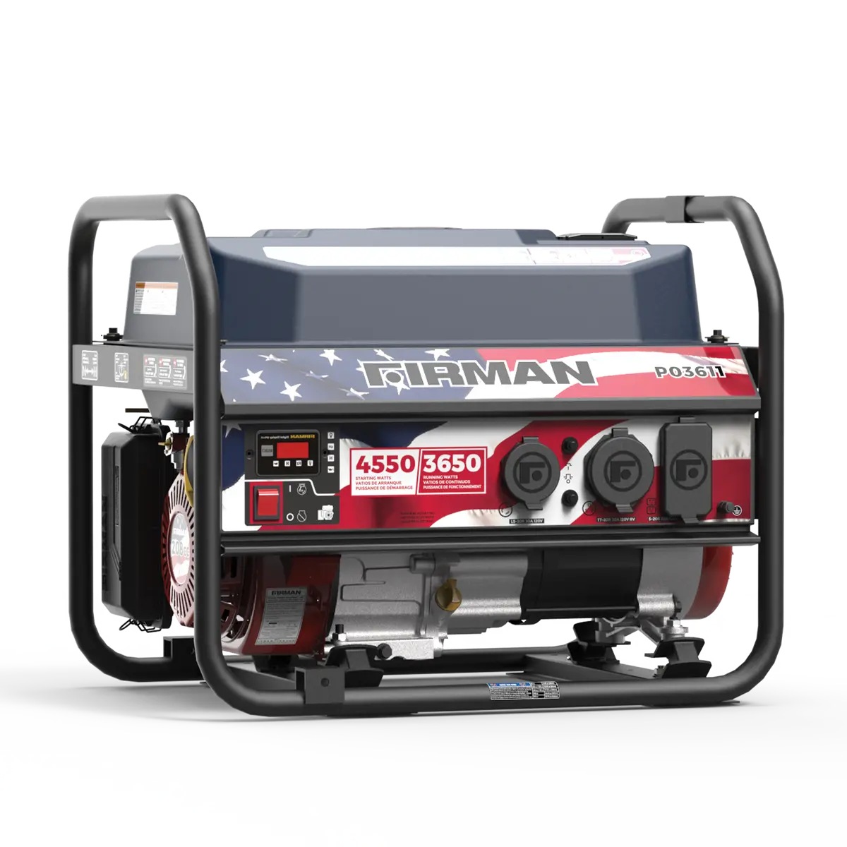 Gas Portable Generator 4550W Recoil Start 120V 1