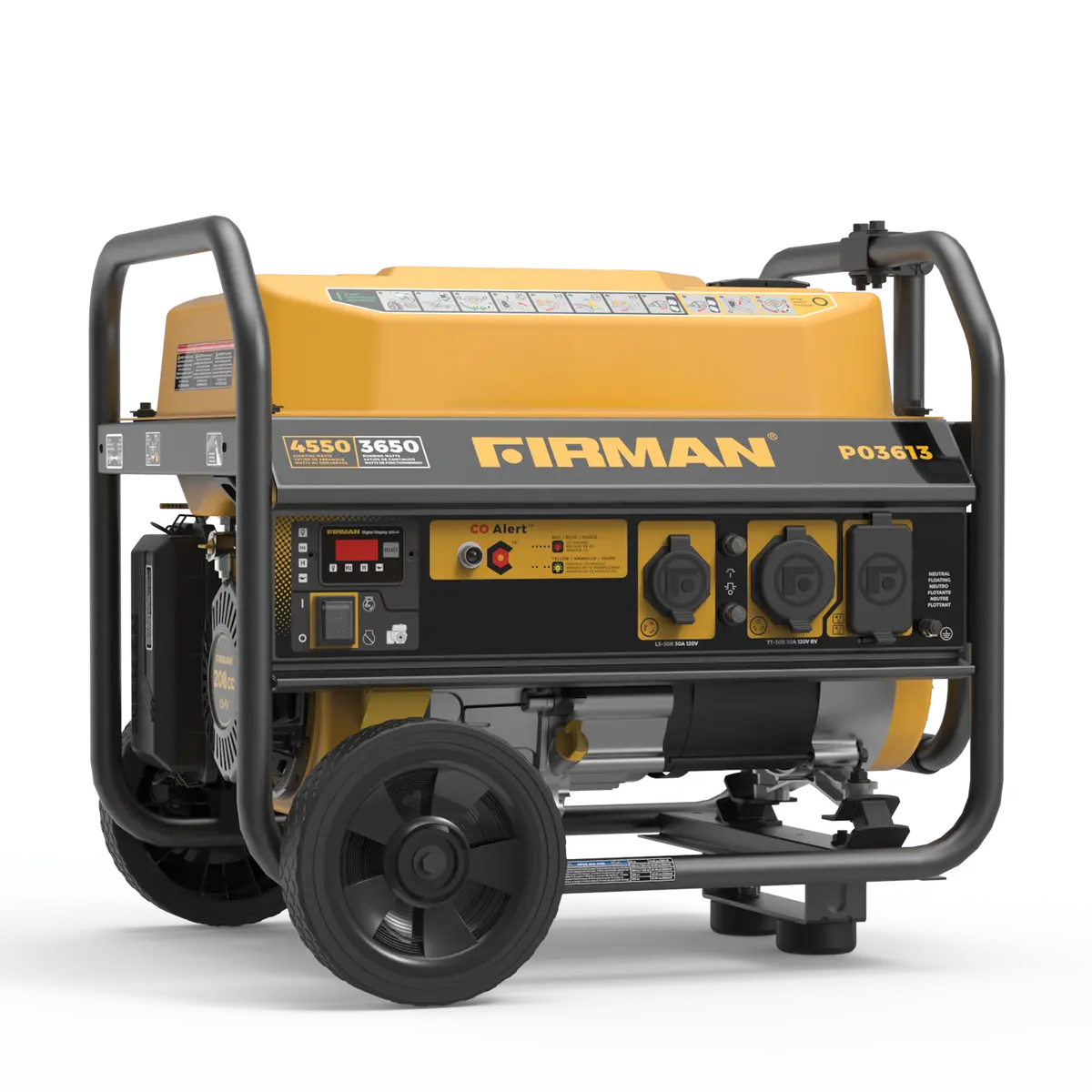 Gas Portable Generator 4550W Recoil Start 120V With Co Alert 1