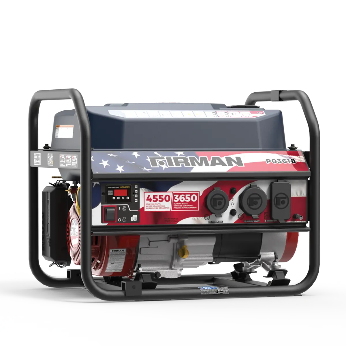 Gas Portable Generator 4550W Recoil Start 120V 1