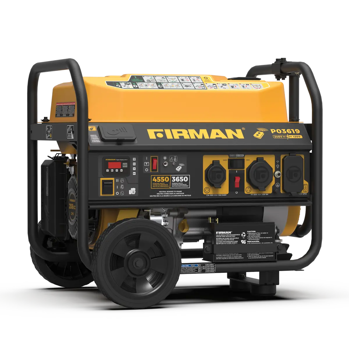 Gas Portable Generator 4550W Remote Start 120/240V 1