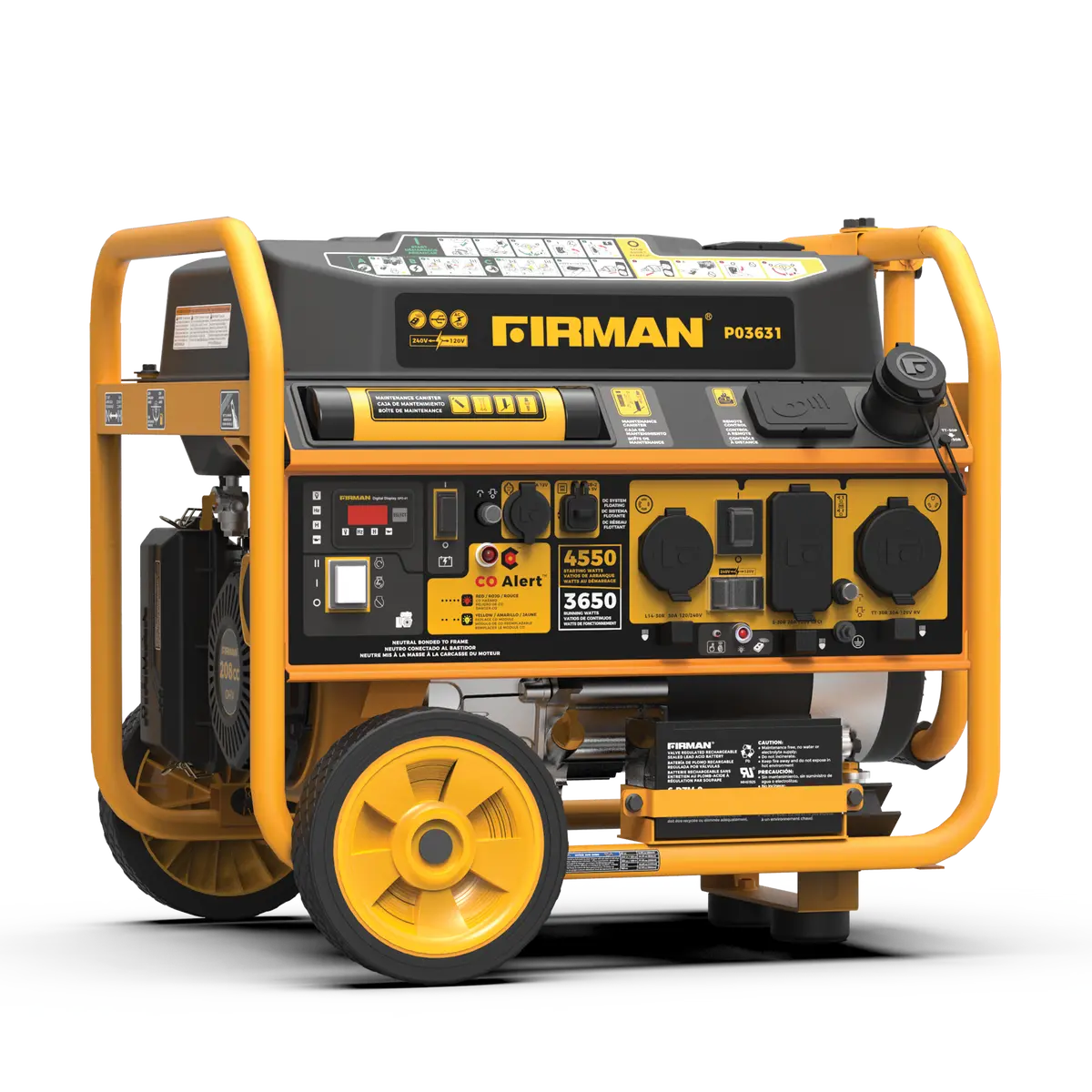 Gas Portable Generator 4550W Remote Start 120/240V With Co Alert 1