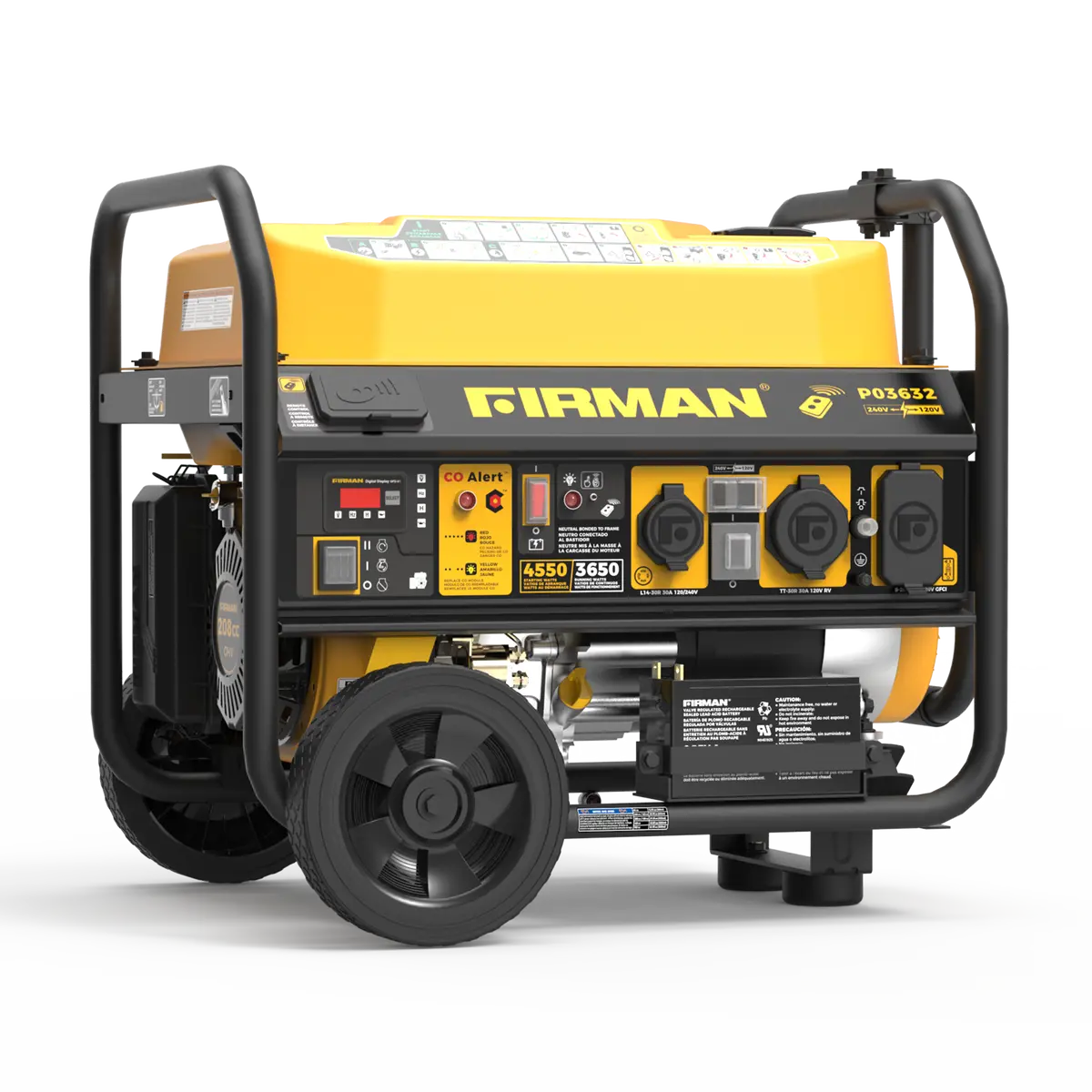 Gas Portable Generator 4550/3650W Remote Start 120/240V Co Alert 1