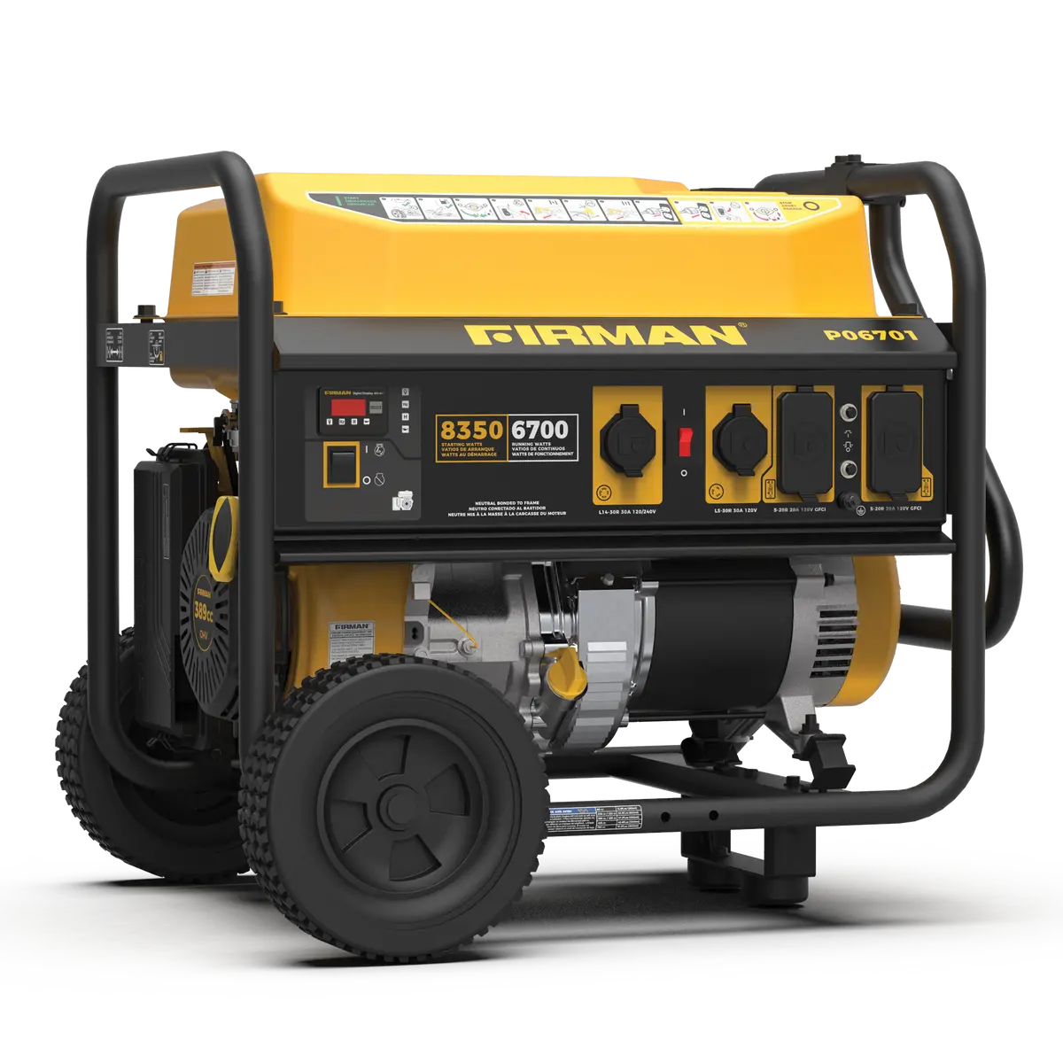 Gas Portable Generator 8350W Recoil Start 120/240V 1