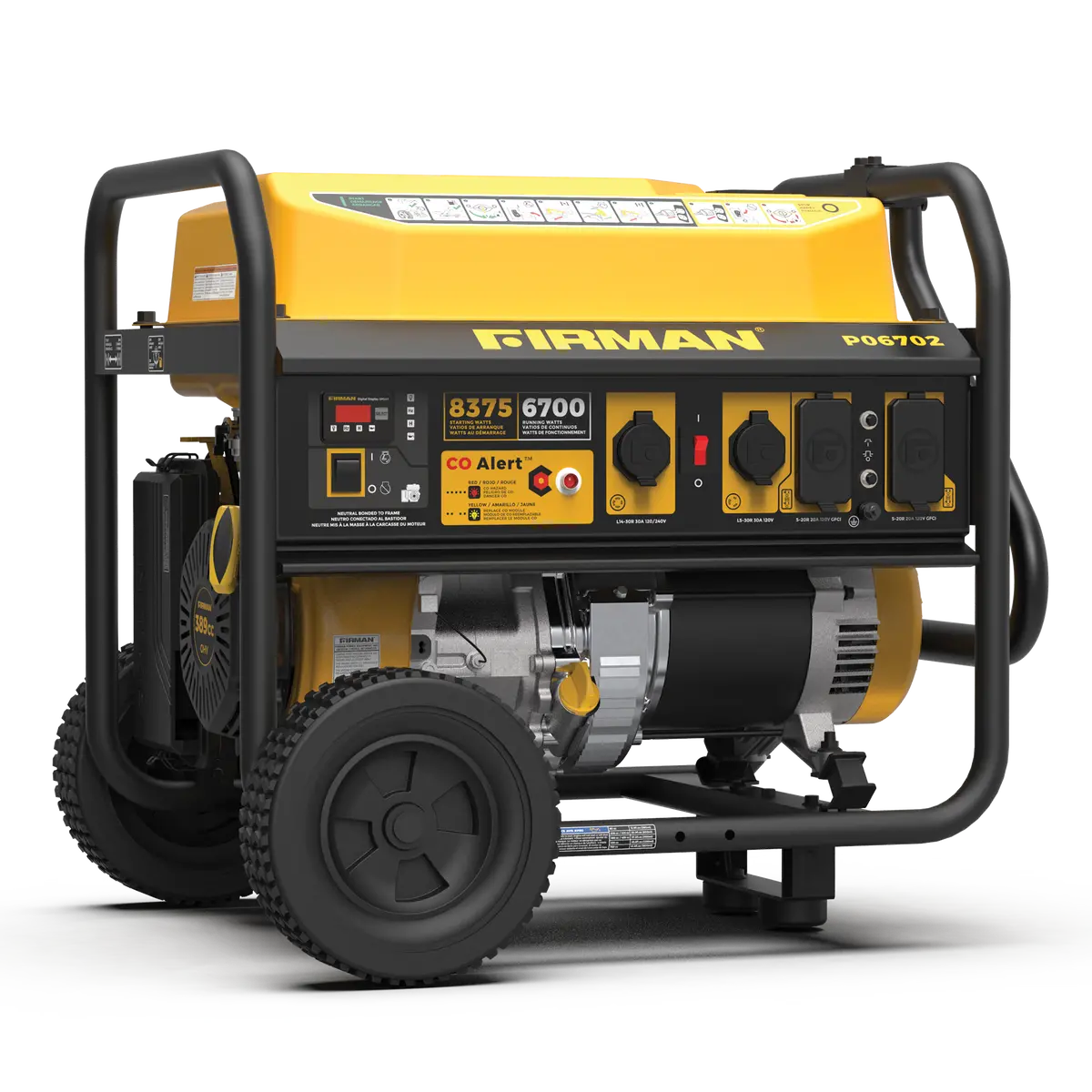 Gas Portable Generator 8375W Recoil Start 120/240V With Co Alert 1