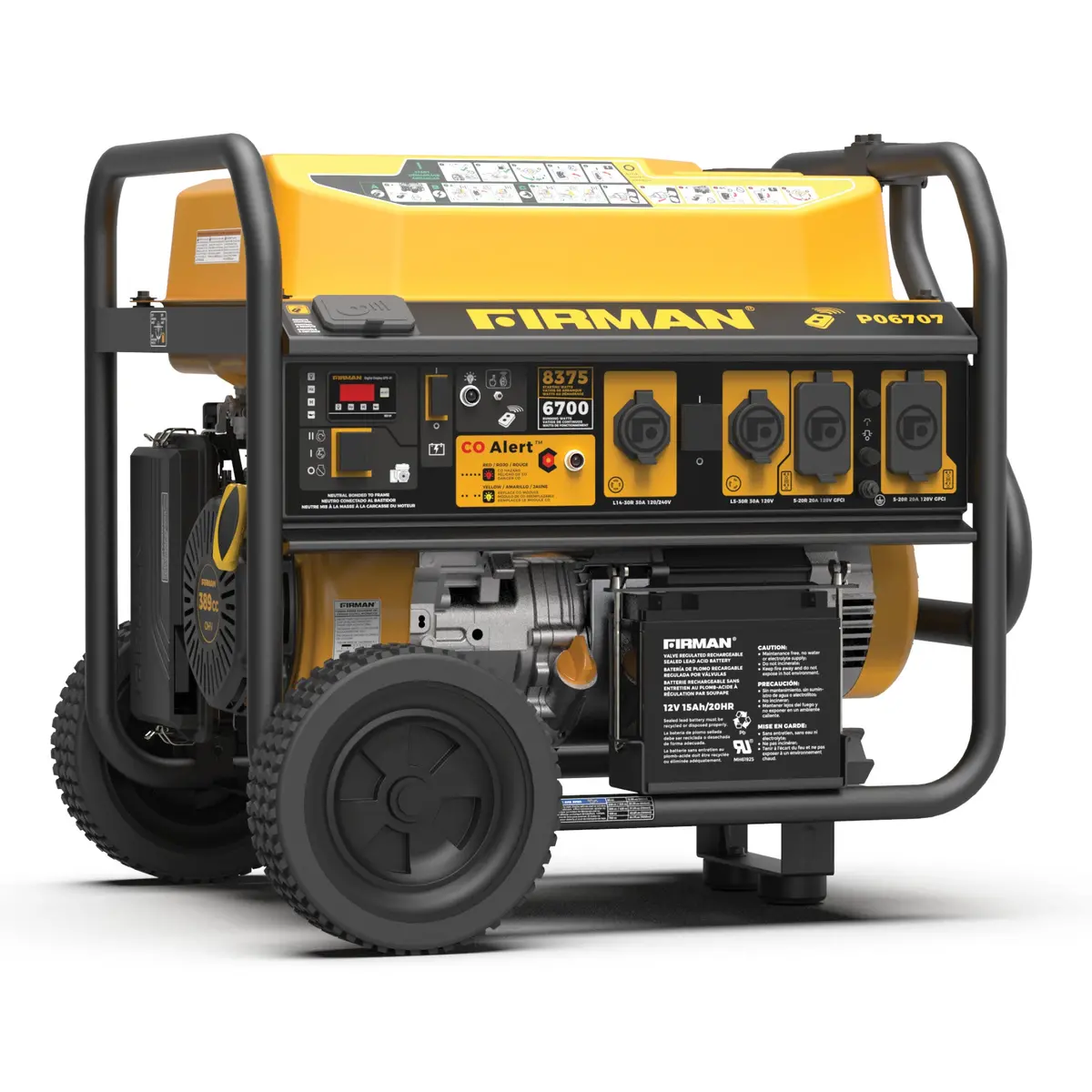 Gas Portable Generator 8375W Remote Start 120/240V 1