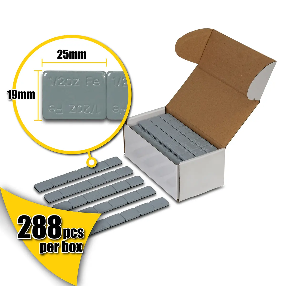 Wheel Weights Silver 1/2Oz 0.50Oz 288Pcs 1