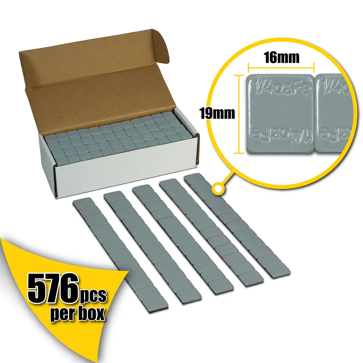 Wheel Weights Silver 1/4Oz 0.25Oz 576Pcs 1