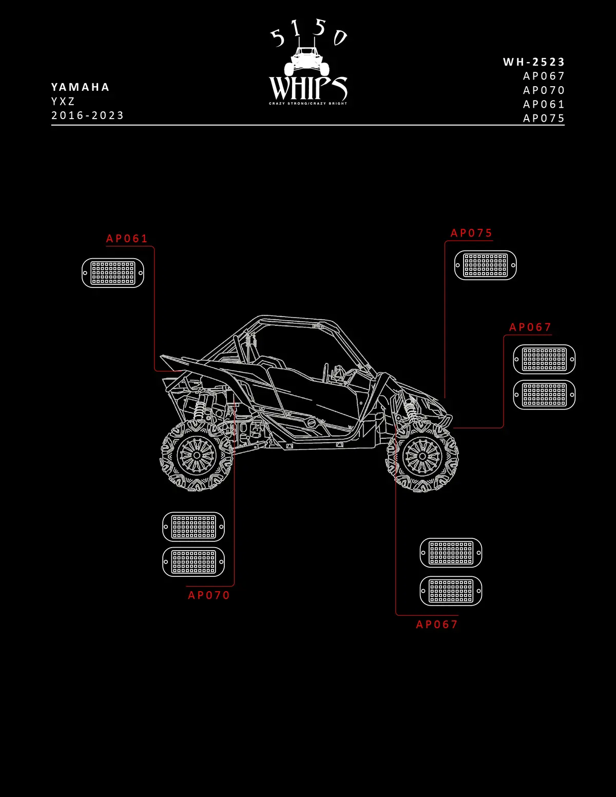 Rock Light 2.0 Bracket Kit (Yxz) 1