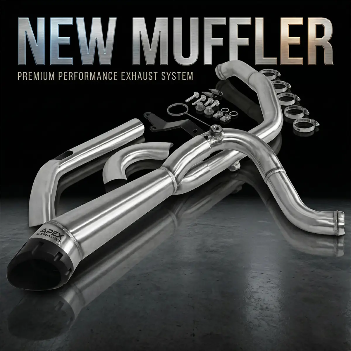 Stainless Steel 2-Into-1 Shorty Exhaust For Touring (2018–2024) 1