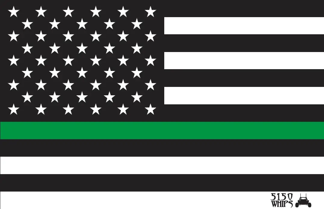 5150 Whips Heavy Duty American Flag (Green Line) 1