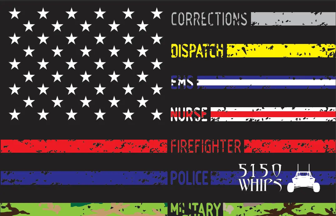 5150 Whips Heavy Duty American Flag (First Responders) 1