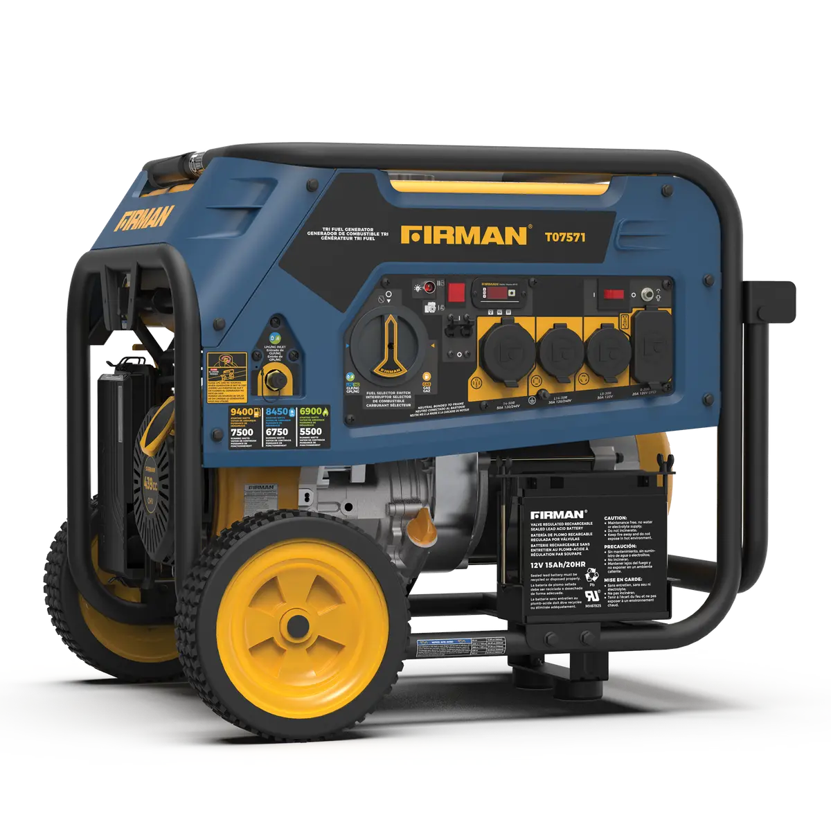 Refurbished Tri Fuel Portable Generator 7500W Electric Start 120/240V 1