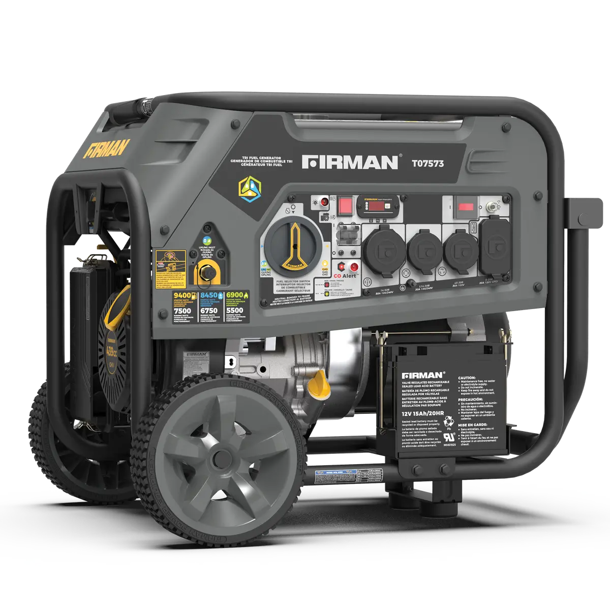 Refurbished Tri Fuel Portable Generator 9400W Electric Start 120/240V With Co Alert 1