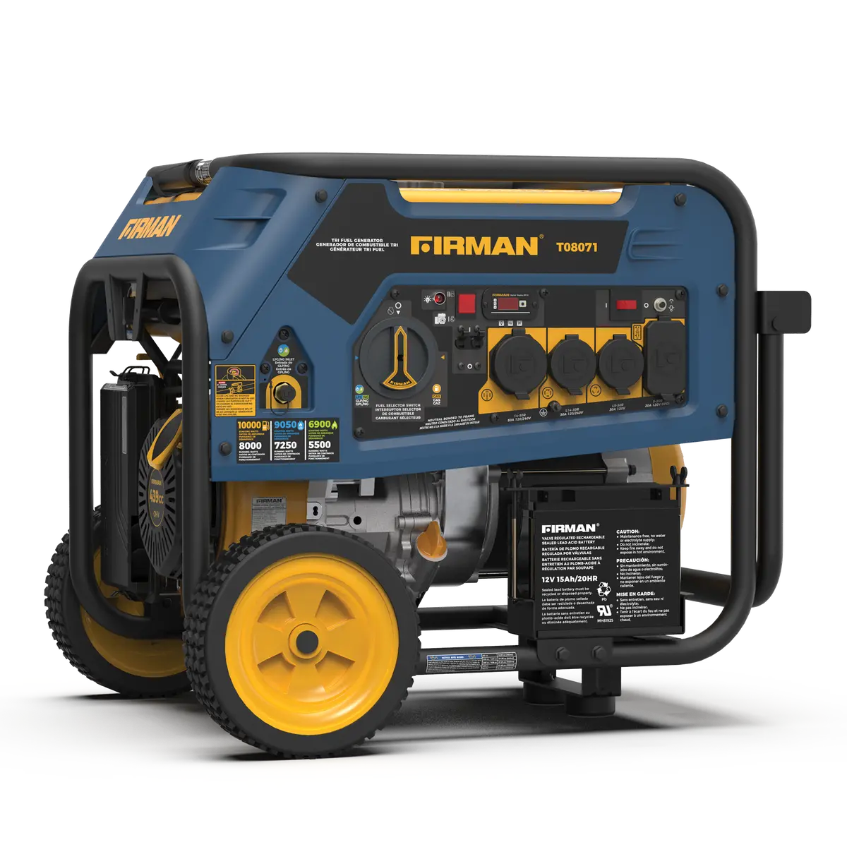 Tri Fuel Portable Generator 8000W Electric Start 120/240V 1